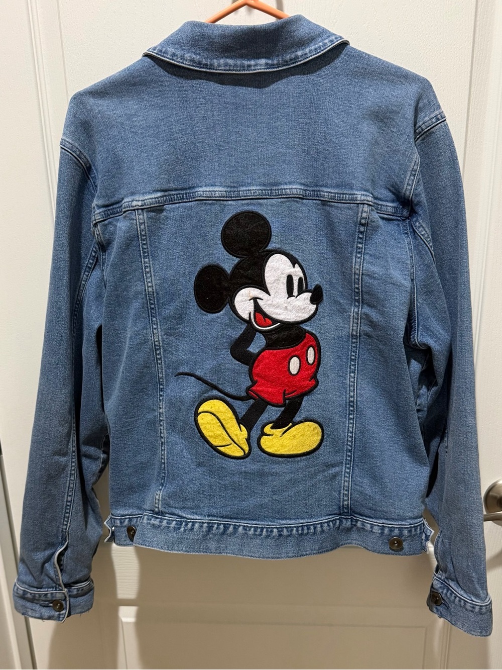 Her Universe Denim Mickey Ear Embroidered Jacket - Light Blue XXL
